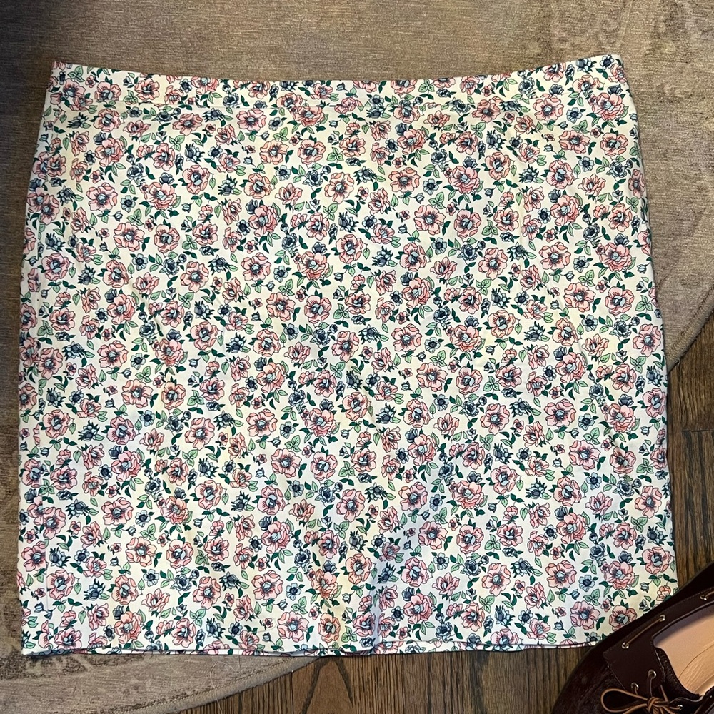 J. Crew Floral Pencil Skirt in Pink,Blue and Green plus size